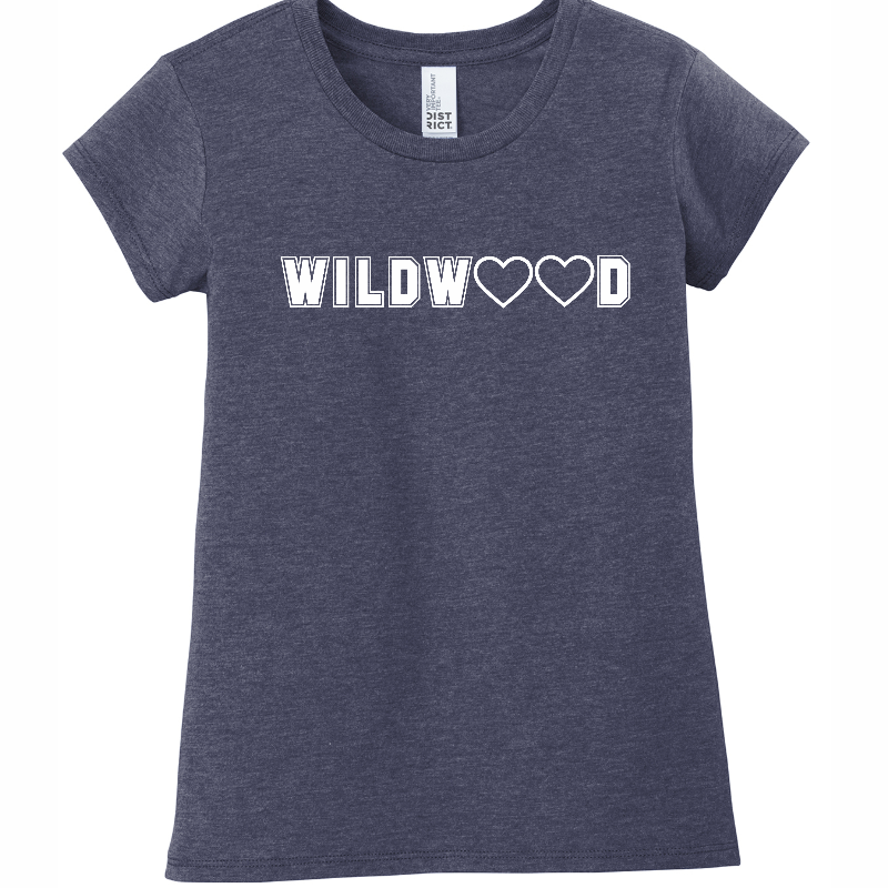 Girls' Tee (Navy Blue, white font) Main Image